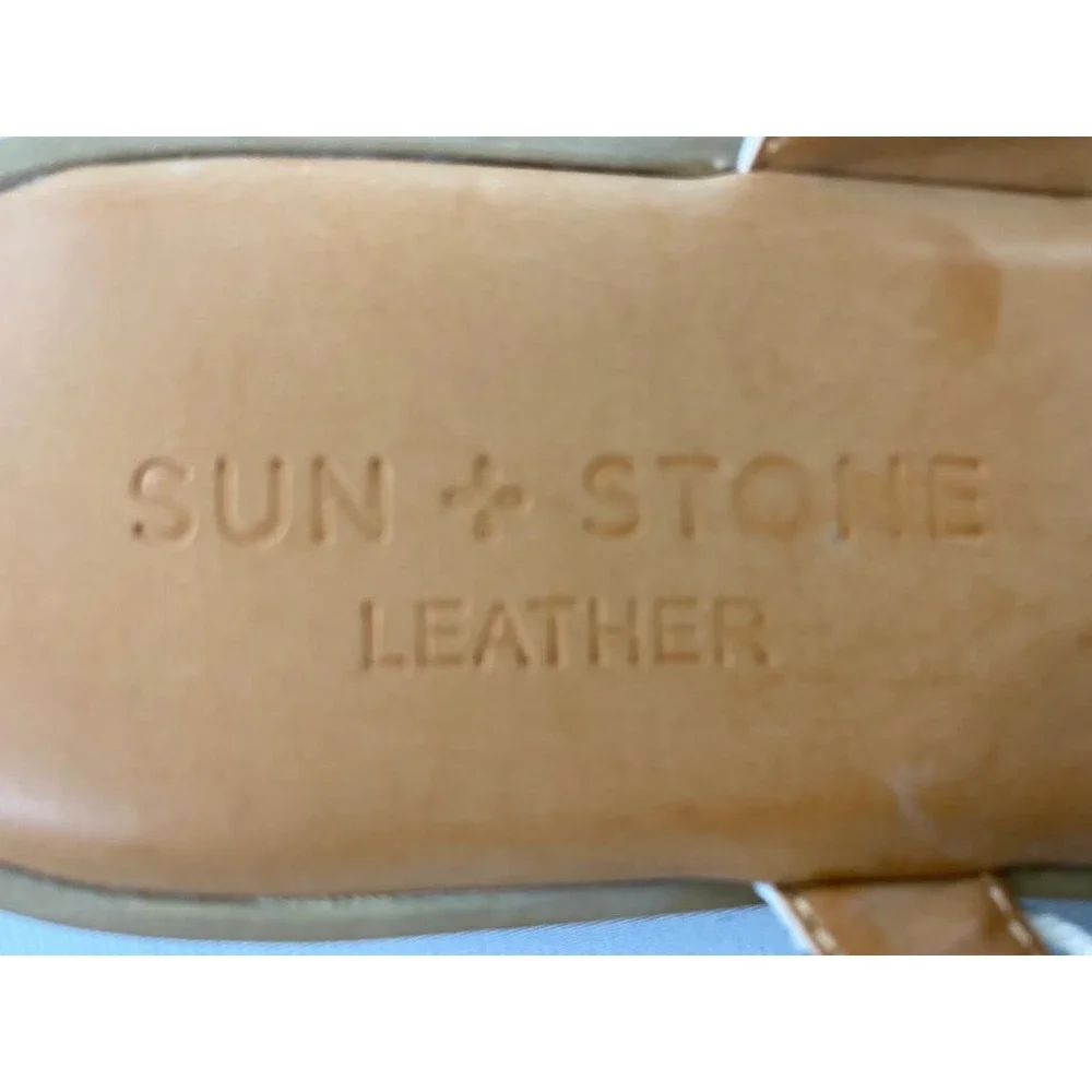 SUN + STONE women sandals shoes SS Sandyl 10011740500 leather brown 6M $98